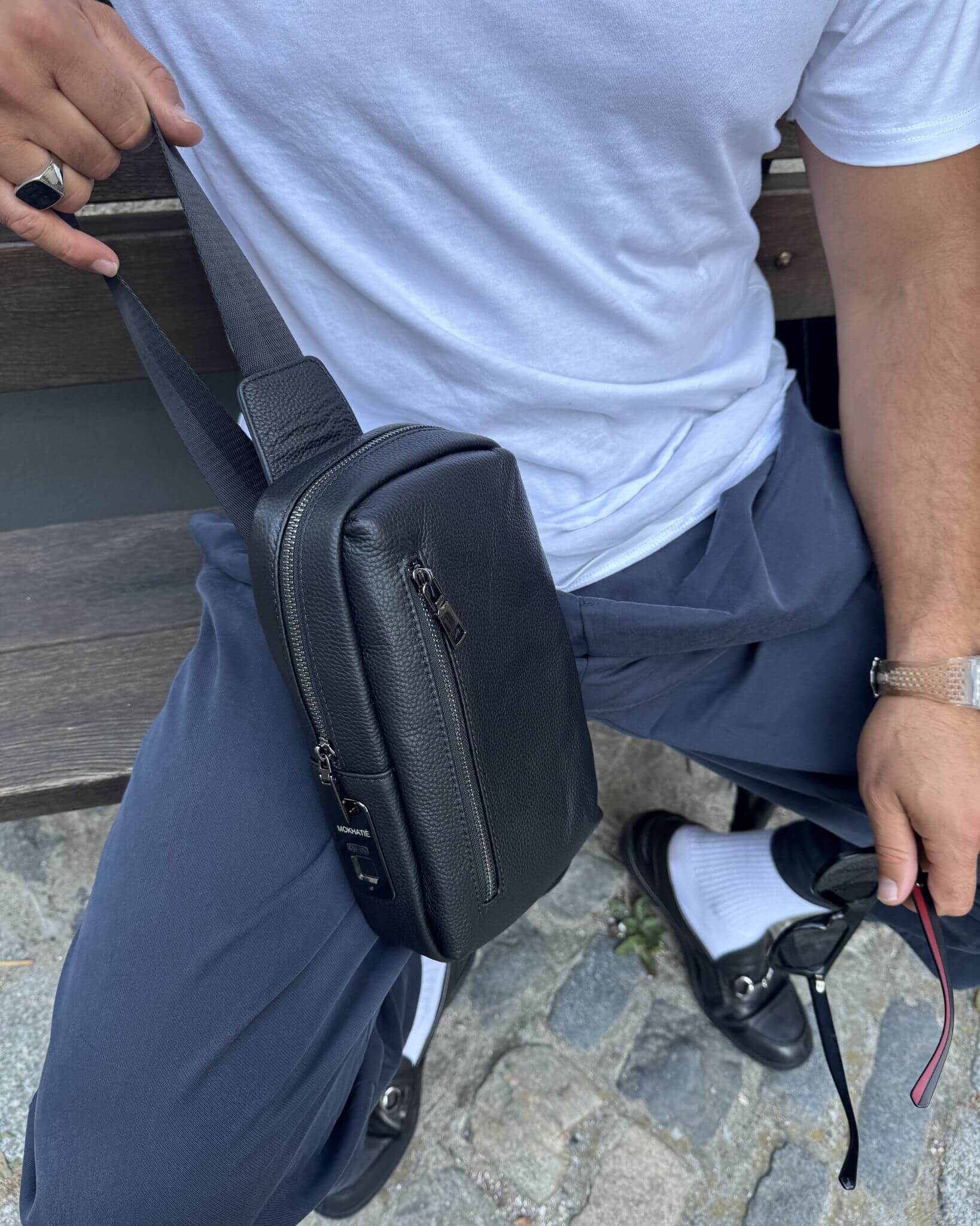 Herren Crossbody Tasche aus Echtleder
